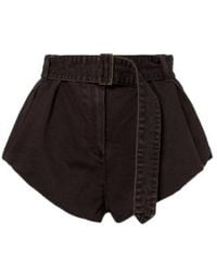 Magda Butrym - Belted Cotton Canvas Shorts - Lyst