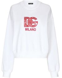 Dolce & Gabbana - Jersey Sweatshirt With Dg Patch - Lyst