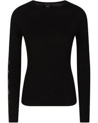 Pinko - Lace-Detailed Ribbed Sweater - Lyst