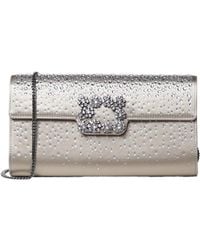 Roger Vivier - Embellished Foldover Top Shoulder Bag - Lyst