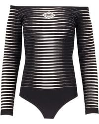 Elisabetta Franchi - Knit Bodysuit With Jacquard Zebra - Lyst