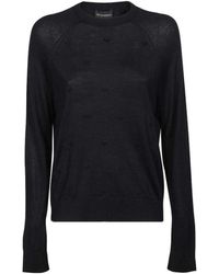 Emporio Armani - Logo Embroidered Jumper - Lyst