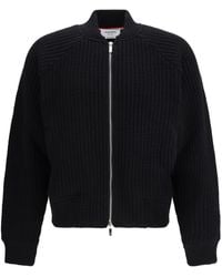 Thom Browne - Knit Zip-Up Bomber Jacket - Lyst