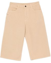 Lemaire - Logo-Patch Wide-Leg Denim Shorts - Lyst
