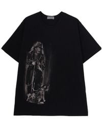 Yohji Yamamoto - Cotton Single Jersey Round Neck Short Slv - Lyst