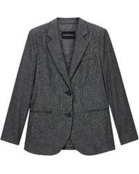 Emporio Armani - Check-Pattern Single-Breasted Blazer - Lyst
