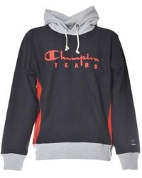 Champion - Logo Hooded Print Hoodie - Lyst