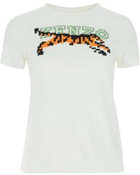 KENZO - Tiger Motif Embroidered Crewneck T-Shirt - Lyst