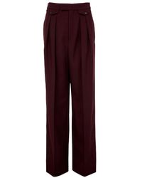 Chloé - Straight Pleated Pants - Lyst