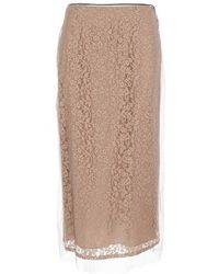 Fendi - Lace Midi Skirt - Lyst
