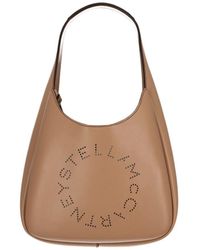 Stella McCartney - Logo Perforated Small Hobo Bag - Lyst