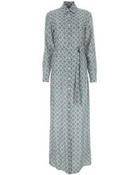 Prada - Geometric-Print Shirt Dress - Lyst