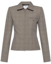 Courreges - Courrèges Prince Of Wales Zip-Up Jacket - Lyst