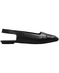 Emporio Armani - Woven Slingback Flat Shoes - Lyst