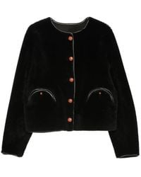 Blazé Milano - Blazé Milano Long-Sleeved Crewneck Shearling Jacket - Lyst