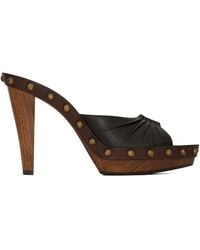 Saint Laurent - Babylone Studded Leather Sandals - Lyst