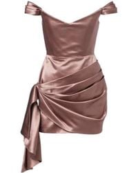 Alex Perry - Off-Shoulder Cotton And Silk Satin Minidress - Lyst
