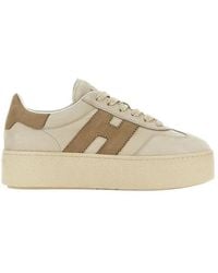 Hogan - Leather Platform Sneakers With Suede Accents And Iconic Logo - Lyst