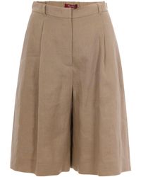 Max Mara - Studio Caravan Pleated Shorts - Lyst