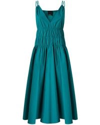 Pinko - Shirred V-Neck Dress - Lyst