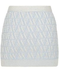 Fendi - Ff Logo Intarsia Knit Mini Skirt - Lyst