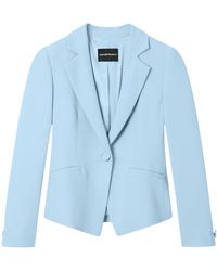 Emporio Armani - Cady Crepe Jacket With Lapels - Lyst