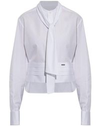 DSquared² - Tie-Neck Pleated Shirt - Lyst