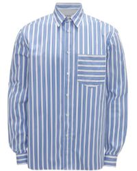 JW Anderson - Jw Anderson Patchwork Striped Classic Shirt - Lyst