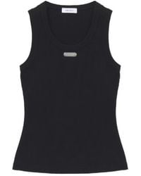 McQueen - Logo-Plaque Ribbed-Knit Tank Top - Lyst