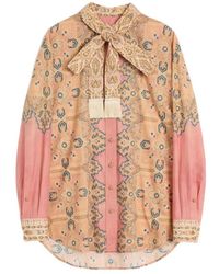 Valentino - All-Over Printed Pussy-Bow Shirt - Lyst
