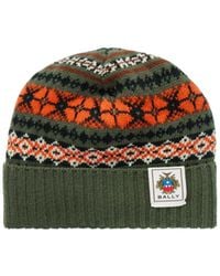 Bally - Fair Isle Wool Knitted Hat - Lyst