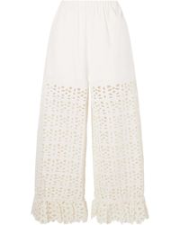 Sea - Cotton And Linen-Blend Wide-Leg Pants - Lyst