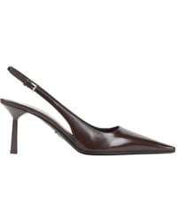 Prada - Pointed-Toe Slingback Heeled Pumps - Lyst