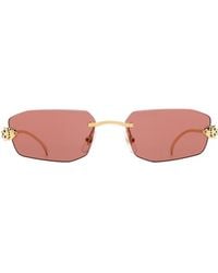 Cartier - Geometric Frame Sunglasses - Lyst