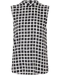 Lanvin - Check-Pattern Sleeveless Top - Lyst
