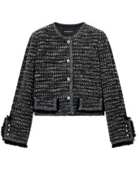 Emporio Armani - Crewneck Button-Up Jacket - Lyst