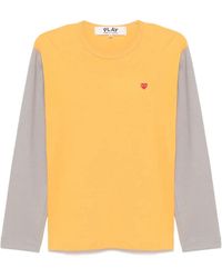 COMME DES GARÇONS PLAY - Logo-Appliqué Two-Tone T-Shirt - Lyst