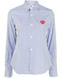 Comme des Garçons - Logo-Patch Striped Shirt - Lyst