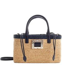 Roger Vivier - Small Skate Raffia Shopping Bag - Lyst