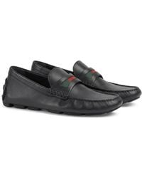 Gucci - Web Detailed Slip-On Drivers - Lyst