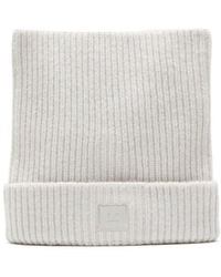 Acne Studios - Ribbed Face-Patch Beanie Hat - Lyst