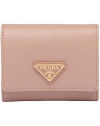 Prada - Small Saffiano Leather Wallet - Lyst