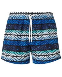 Missoni - Zigzag Print Swim Trunks With Stripes And Dégradé - Lyst