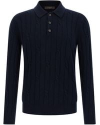 Zanone - Braided Stitch Polo Shirt - Lyst