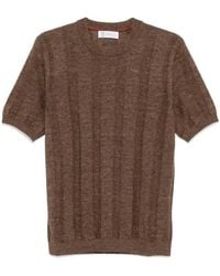 Brunello Cucinelli - Short-Sleeve Knitted Top - Lyst