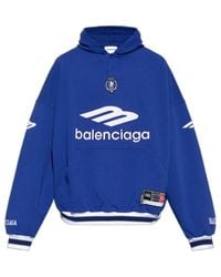 Balenciaga - Logo Patch Hooded Sweatshirt - Lyst