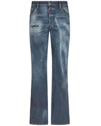DSquared² - Embellished Low-Rise Straight-Leg Jeans - Lyst