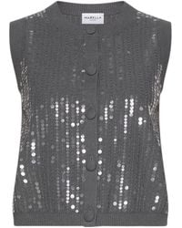 Marella - Button-Front Sequin Vest - Lyst