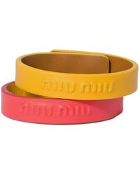 Miu Miu - Leather Bracelets - Lyst