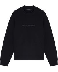 Emporio Armani - Logo Detailed Crewneck Sweatshirt - Lyst
